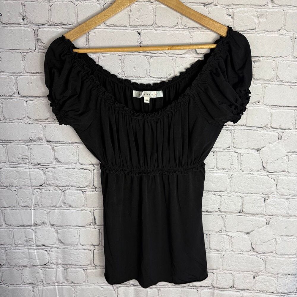 Studio M Y2K Black stretch Top Size XS